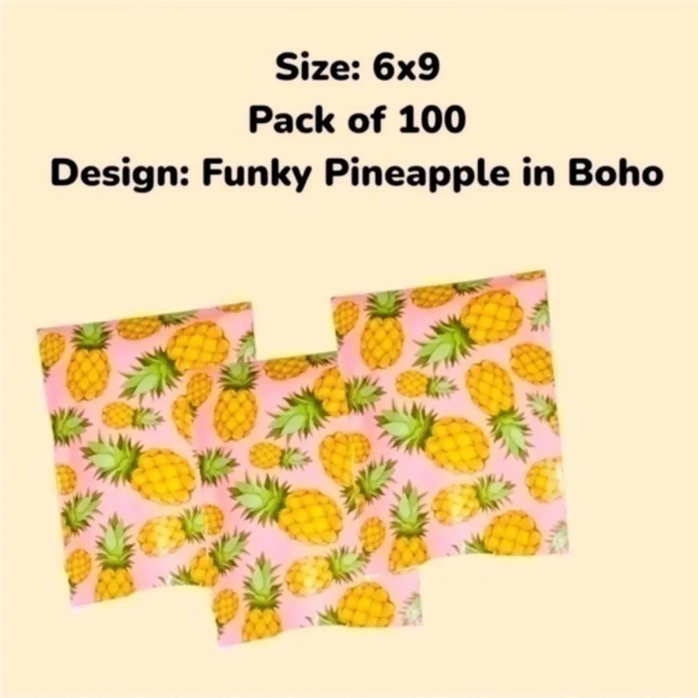 Summertime 🌼 6x9 Pack of 100 Pack! Funky Pineapple Boho! Shipping Supplies